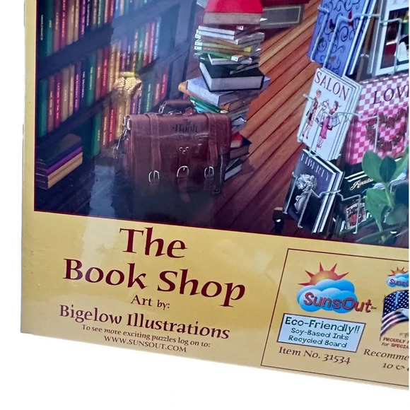 Sunsout Book Shop Jig Saw Puzzle 1000 pieces Delightful New - Picture 5 of 7